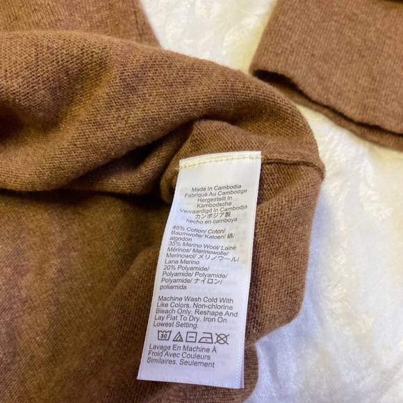 J Crew Women's Camel Teddie Sweater Cotton-Wool Blend Crewneck Pullover Size S - Picture 11 of 12